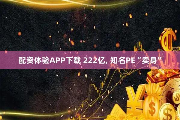 配资体验APP下载 222亿, 知名PE“卖身”